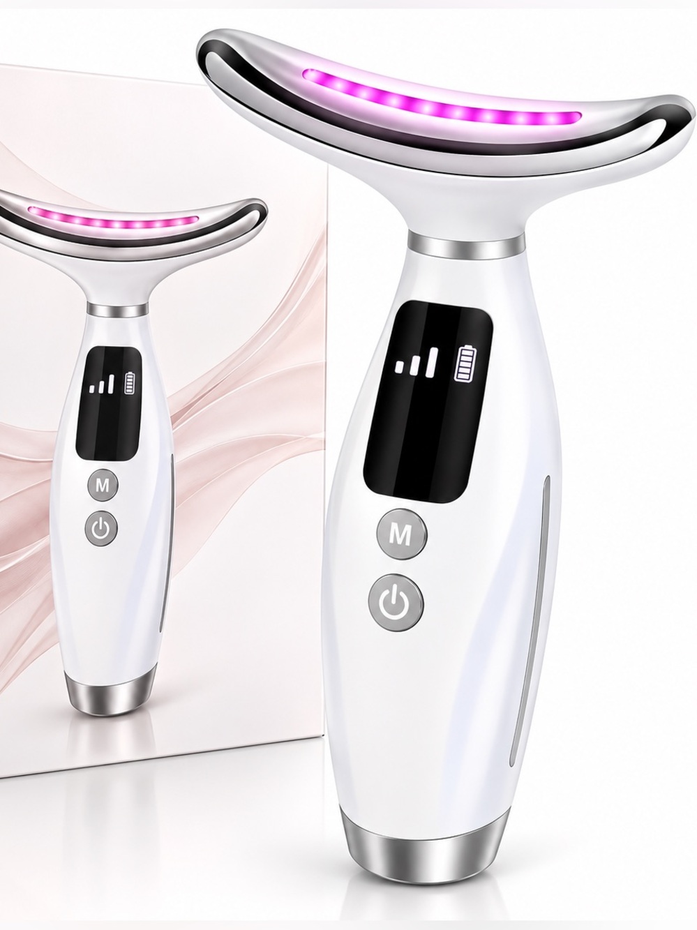LED Neck Beauty Device for Men Grooming - White